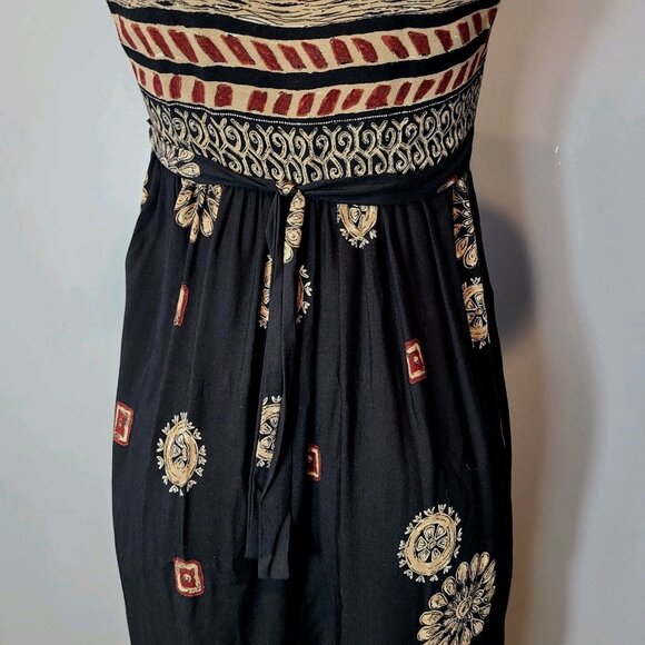 Vtg Petite Sophisticate Button Front Maxi Dress Sz 0 Tie Back Cottage Grunge 90s - Picture 5 of 10